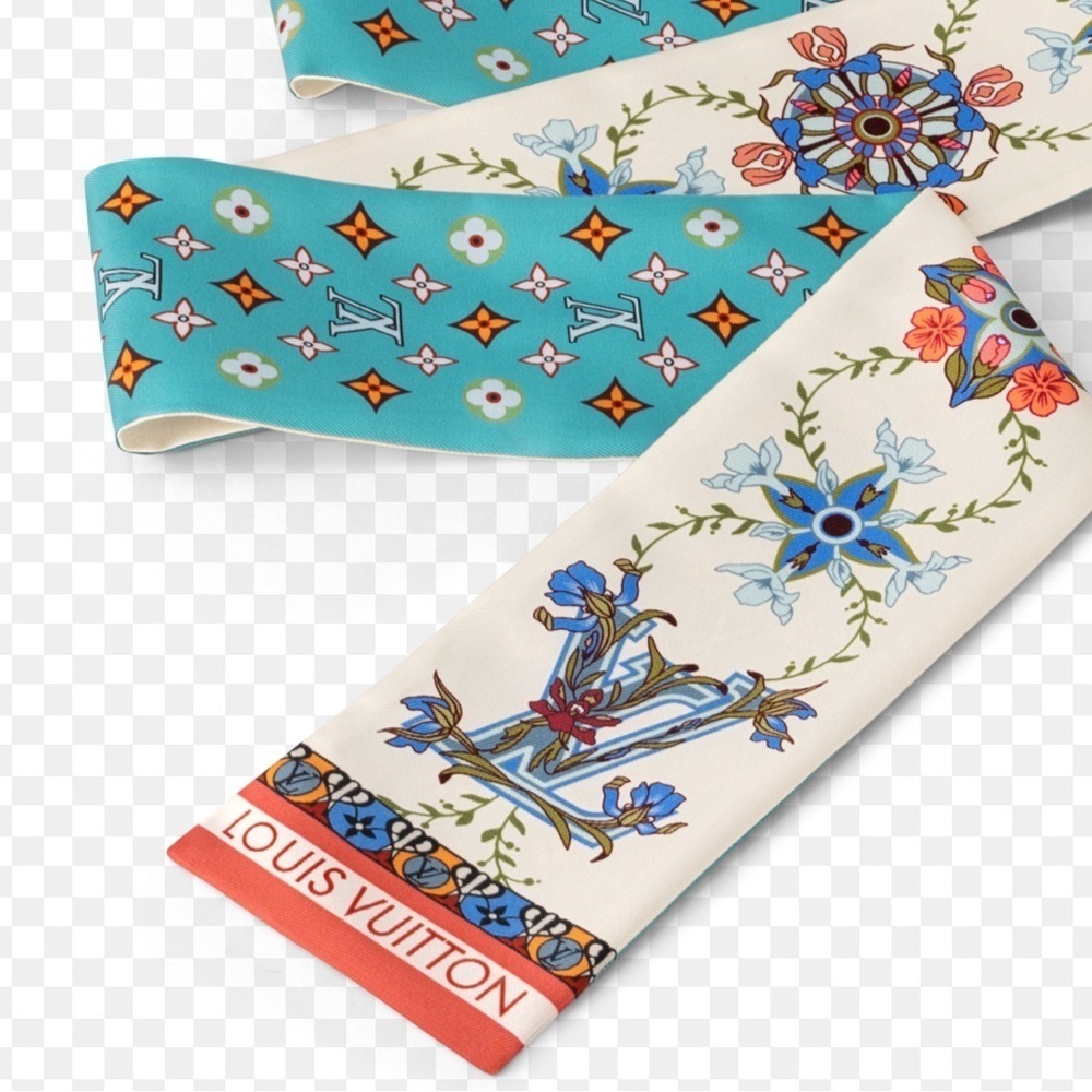 Louis Vuitton Monogram Asnieres Bandeau Reversible Parisian Floral Scarf - Picture 3 of 13